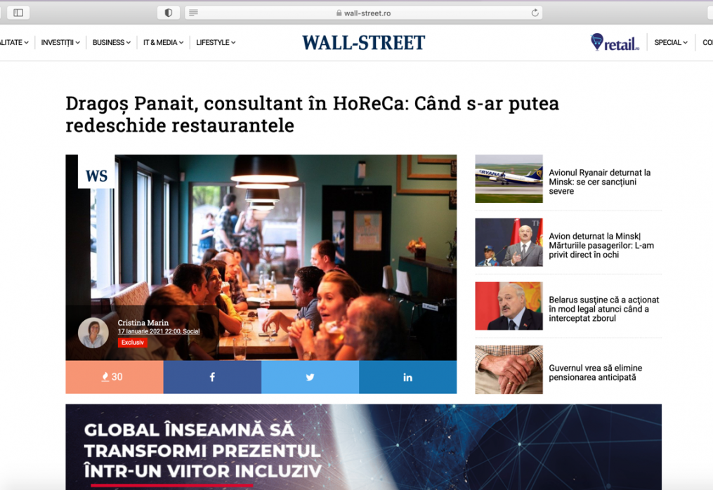 Dragoș Panait, consultant în HoReCa: Când s-ar putea redeschide restaurantele